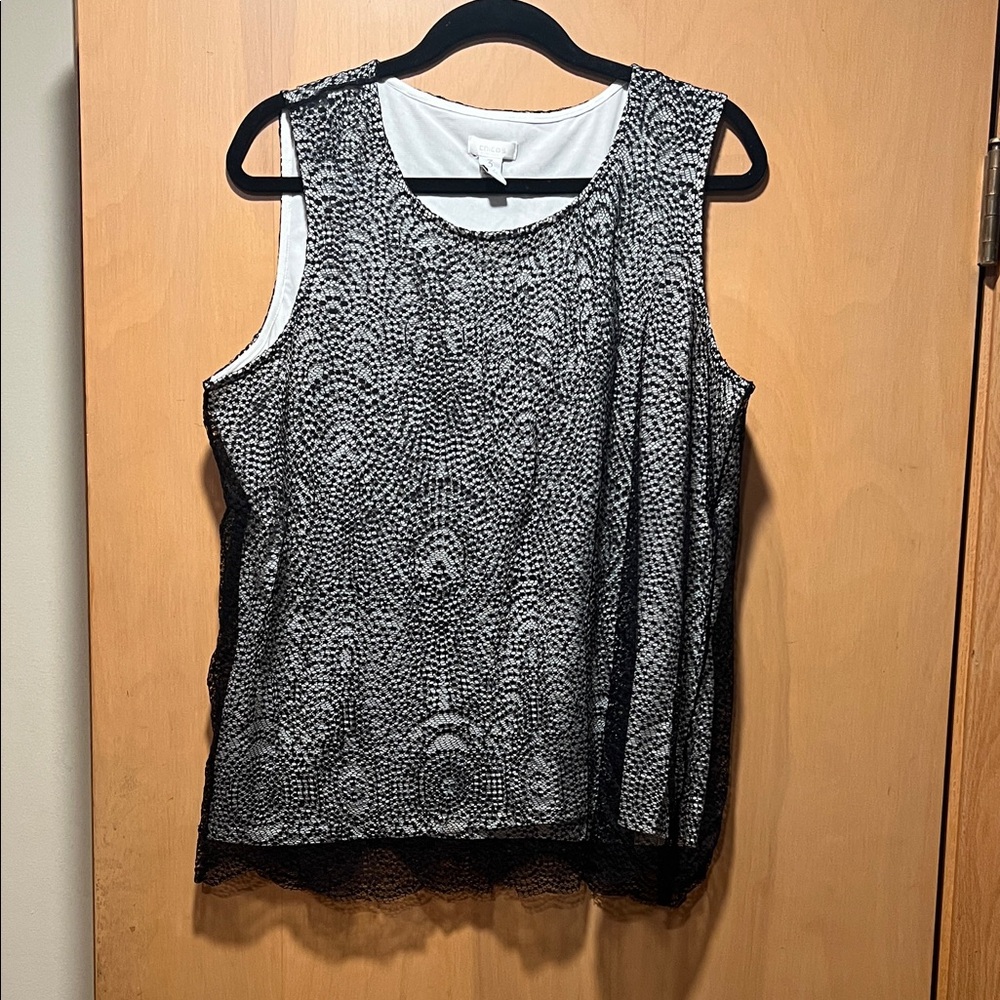 Chico's Monochrome Patterned Blouse